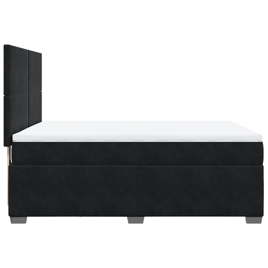 vidaXL Cama box spring con colchón terciopelo negro 140x190 cm