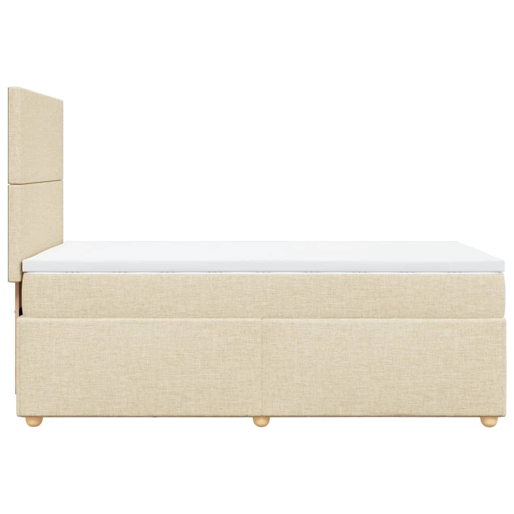 vidaXL Cama box spring con colchón tela color crema 80x200 cm