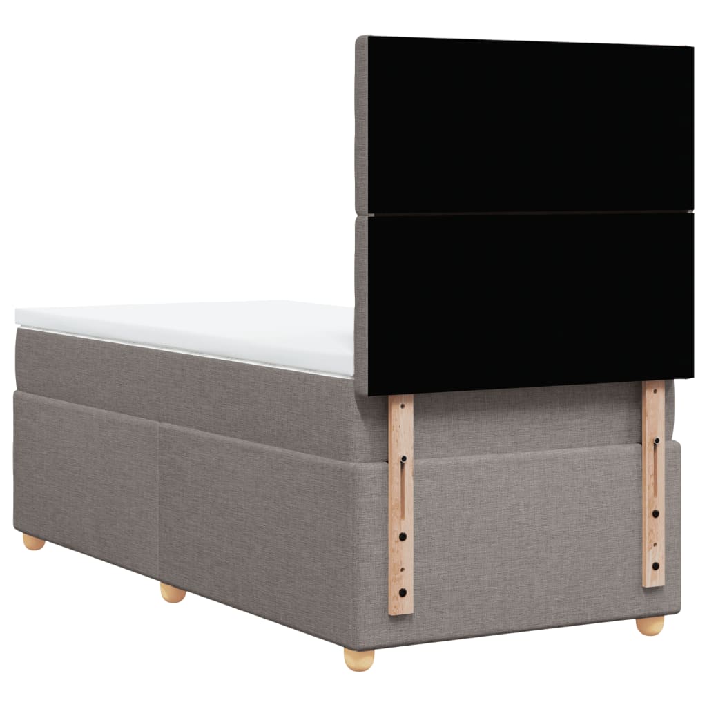 vidaXL Cama box spring con colchón tela gris taupe 80x200 cm