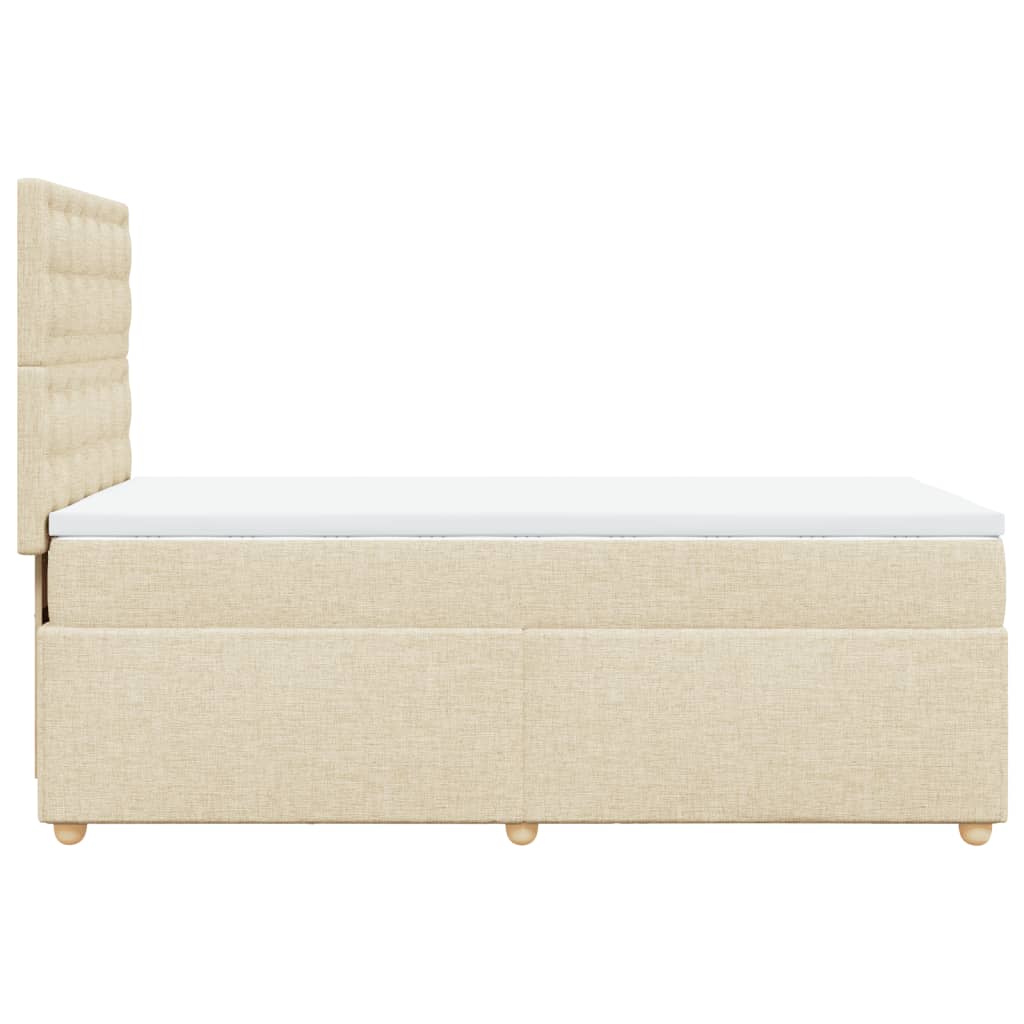 vidaXL Cama box spring con colchón tela color crema 80x200 cm