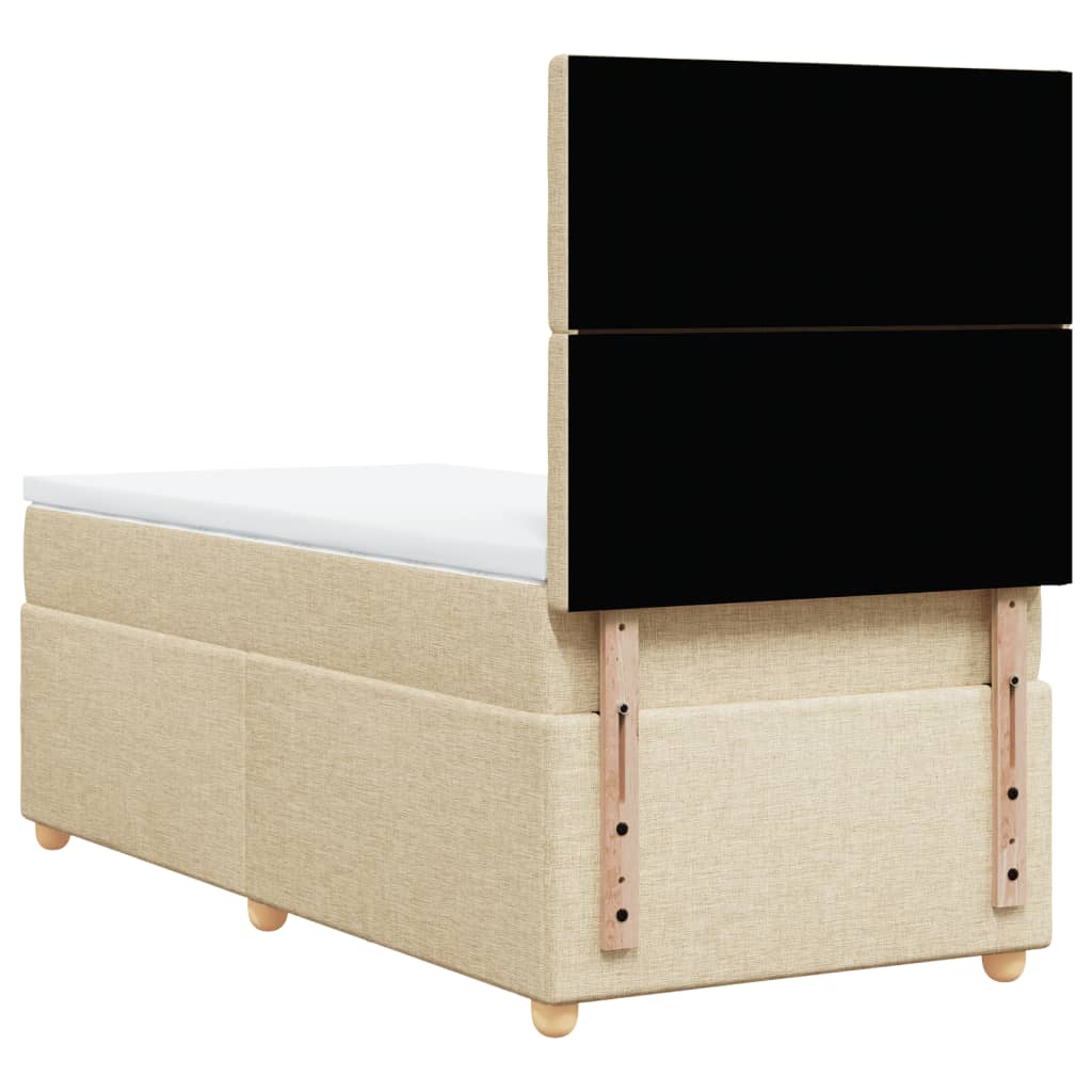 vidaXL Cama box spring con colchón tela color crema 80x200 cm