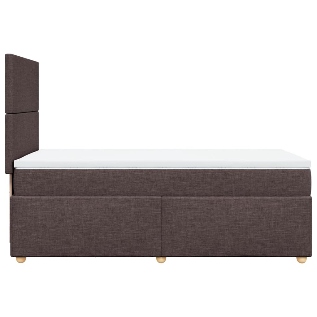 vidaXL Cama box spring con colchón tela marrón oscuro 90x190 cm