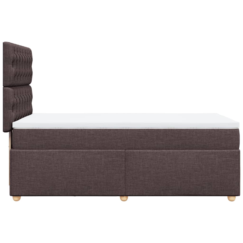 vidaXL Cama box spring con colchón tela marrón oscuro 90x190 cm