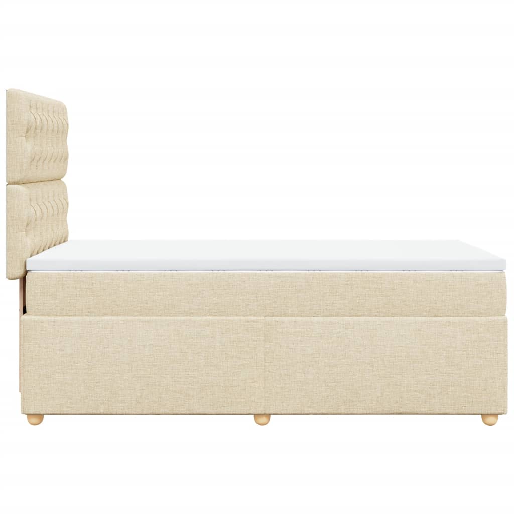 vidaXL Cama box spring con colchón tela color crema 90x190 cm