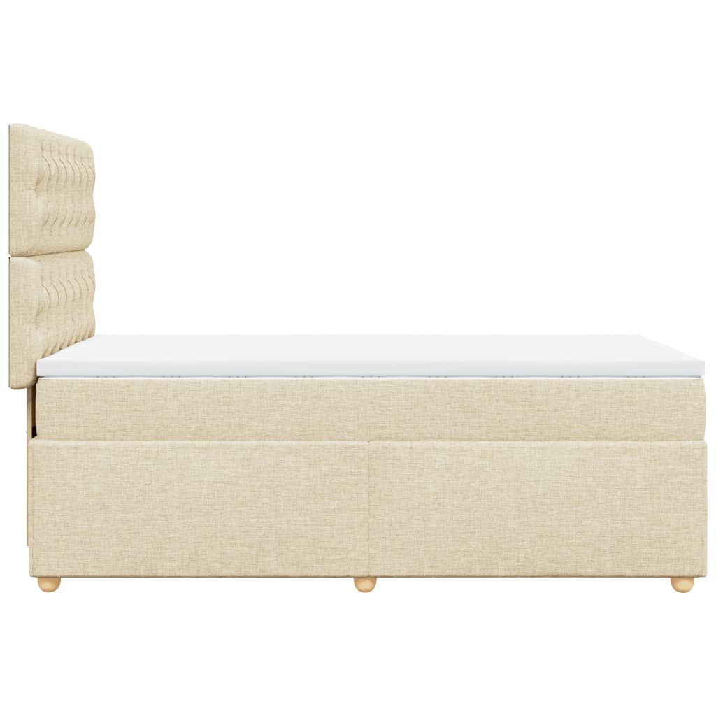 vidaXL Cama box spring con colchón tela color crema 90x200 cm