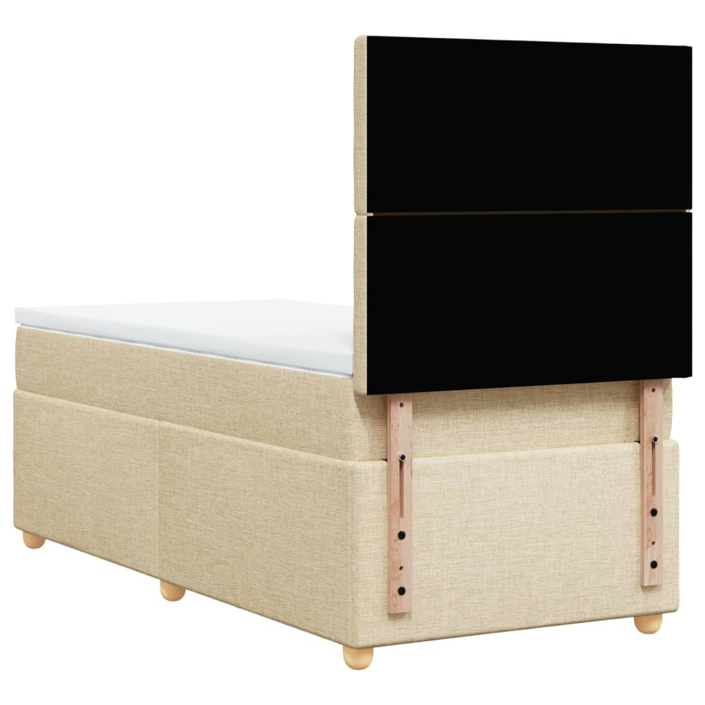 vidaXL Cama box spring con colchón tela color crema 100x200 cm