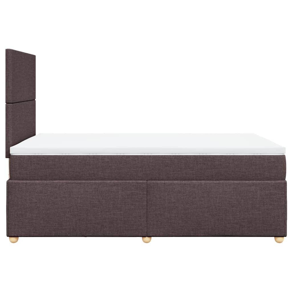 vidaXL Cama box spring con colchón tela marrón oscuro 120x200 cm