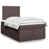 vidaXL Cama box spring con colchón tela marrón oscuro 120x200 cm