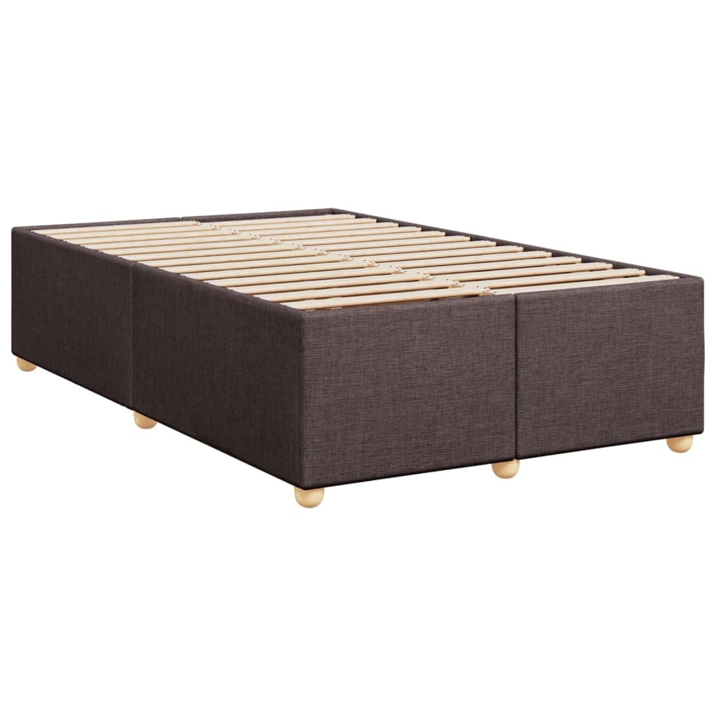 vidaXL Cama box spring con colchón tela marrón oscuro 120x200 cm