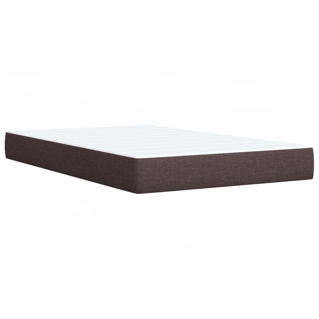 vidaXL Cama box spring con colchón tela marrón oscuro 120x200 cm