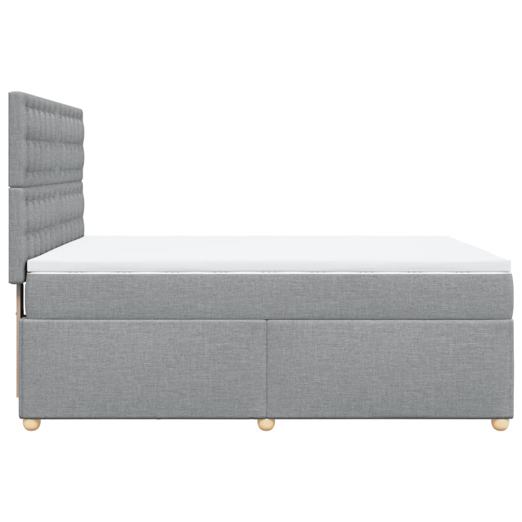 vidaXL Cama box spring con colchón tela gris claro 140x190 cm