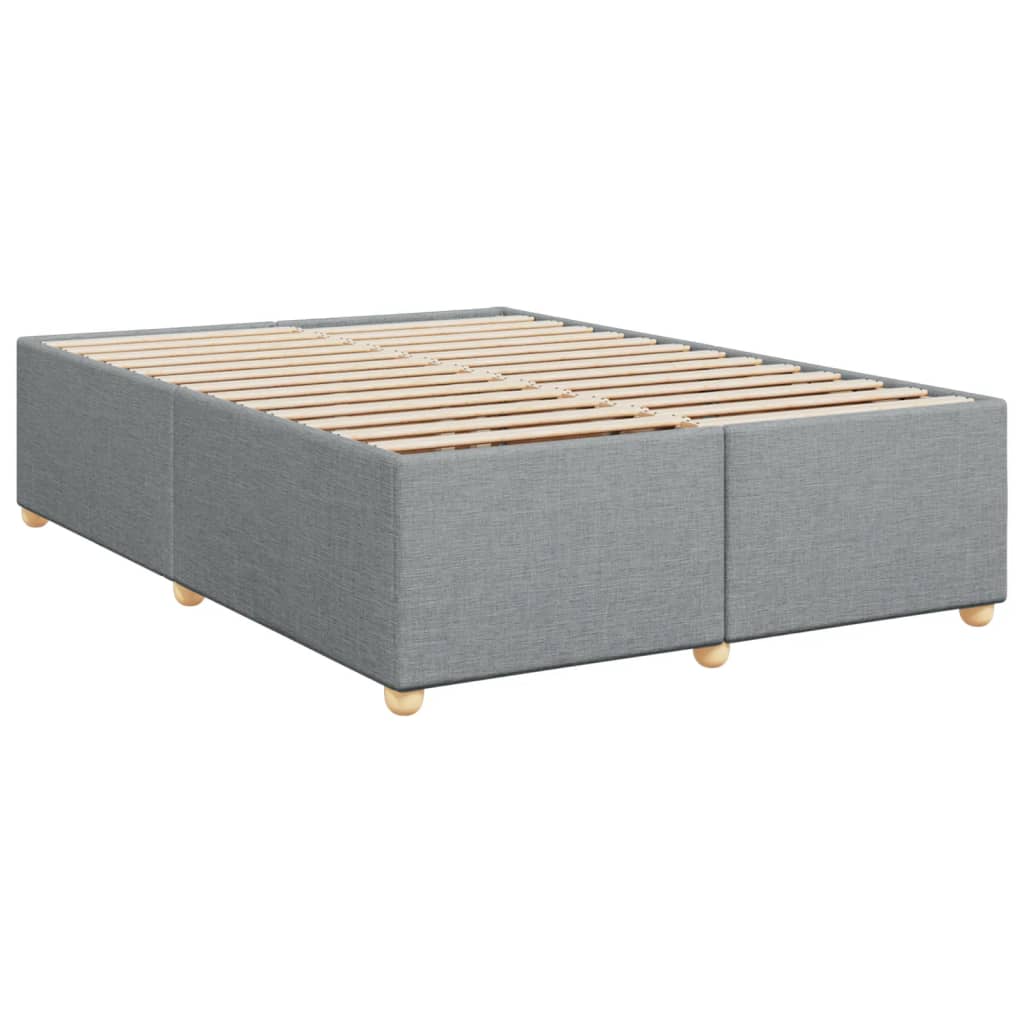 vidaXL Cama box spring con colchón tela gris claro 140x190 cm