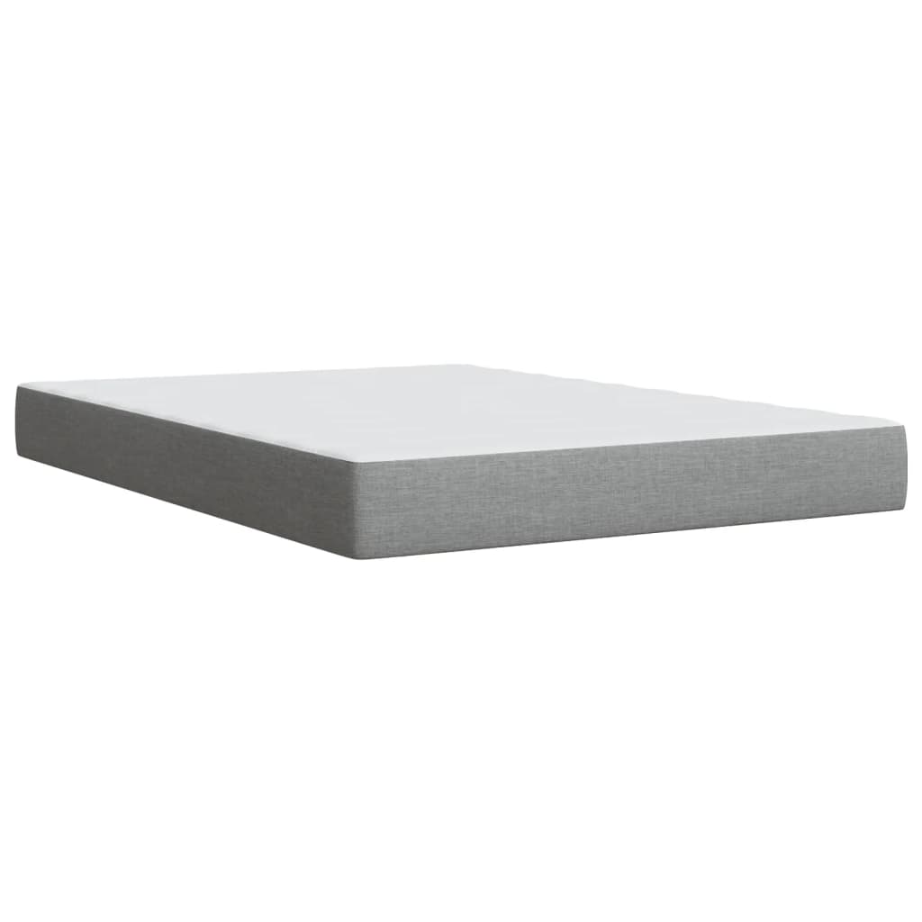 vidaXL Cama box spring con colchón tela gris claro 140x190 cm