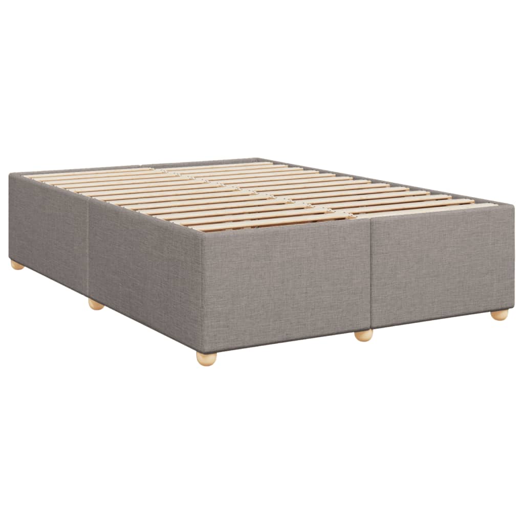 vidaXL Cama box spring con colchón tela gris taupe 140x200 cm