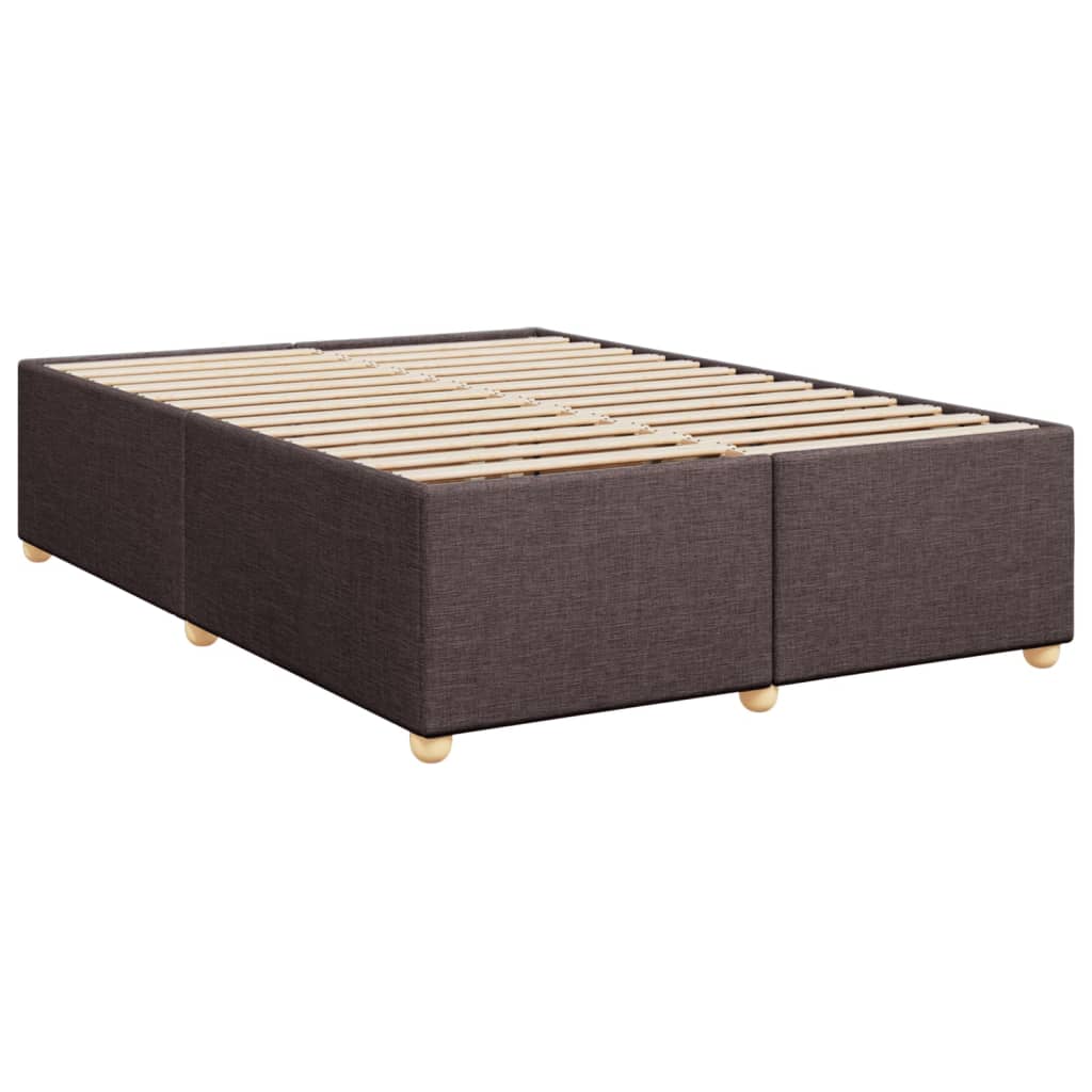 vidaXL Cama box spring con colchón tela marrón oscuro 160x200 cm