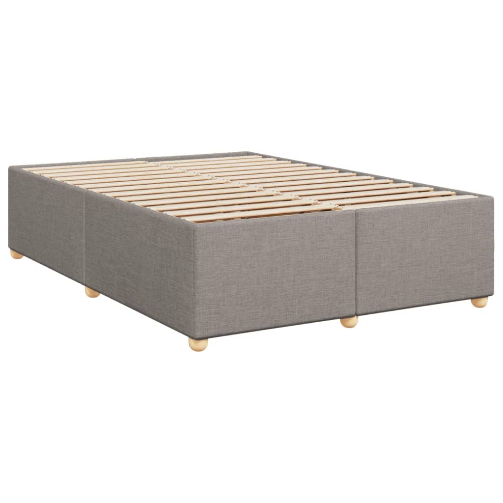 vidaXL Cama box spring con colchón tela gris taupe 160x200 cm