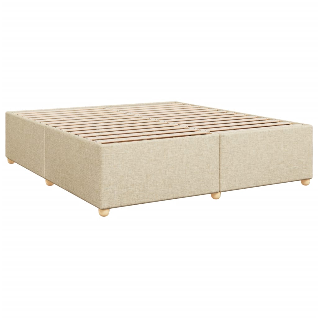 vidaXL Cama box spring con colchón tela color crema 180x200 cm