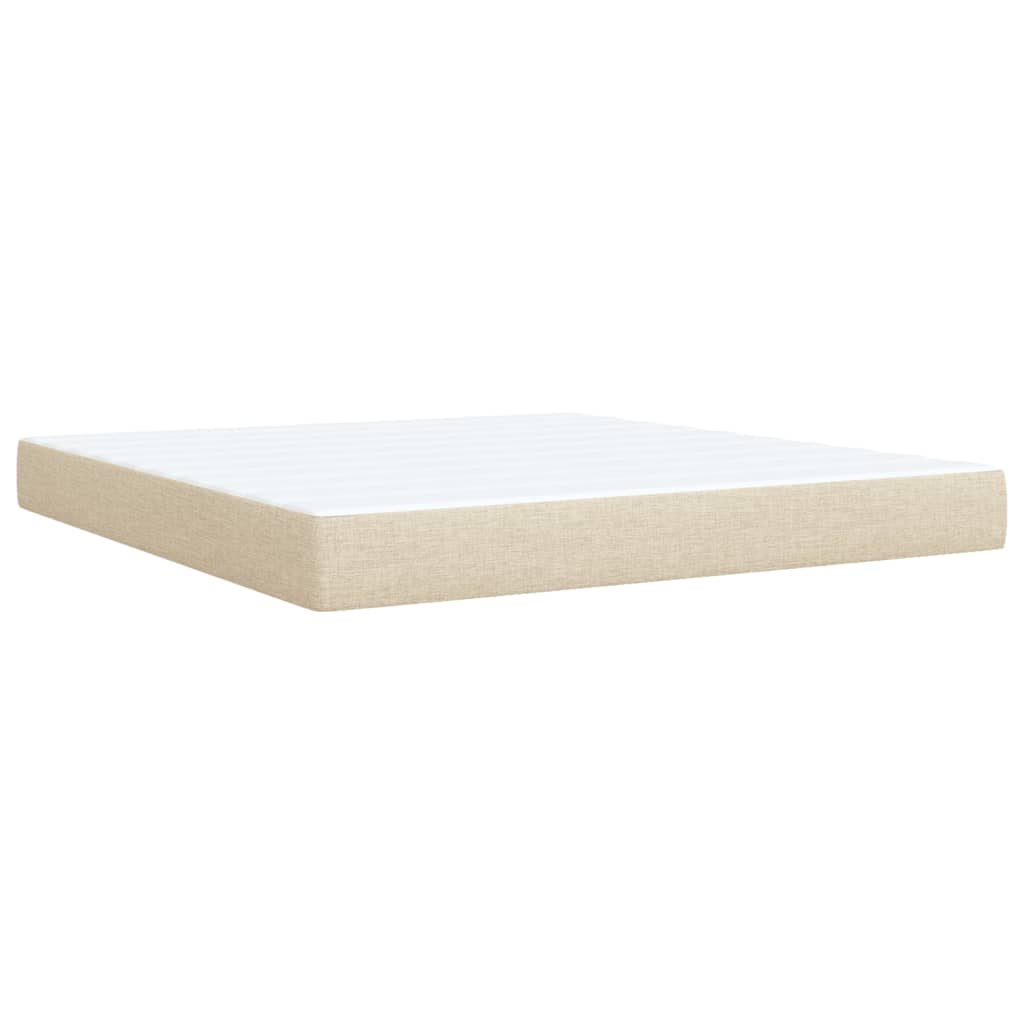 vidaXL Cama box spring con colchón tela color crema 180x200 cm