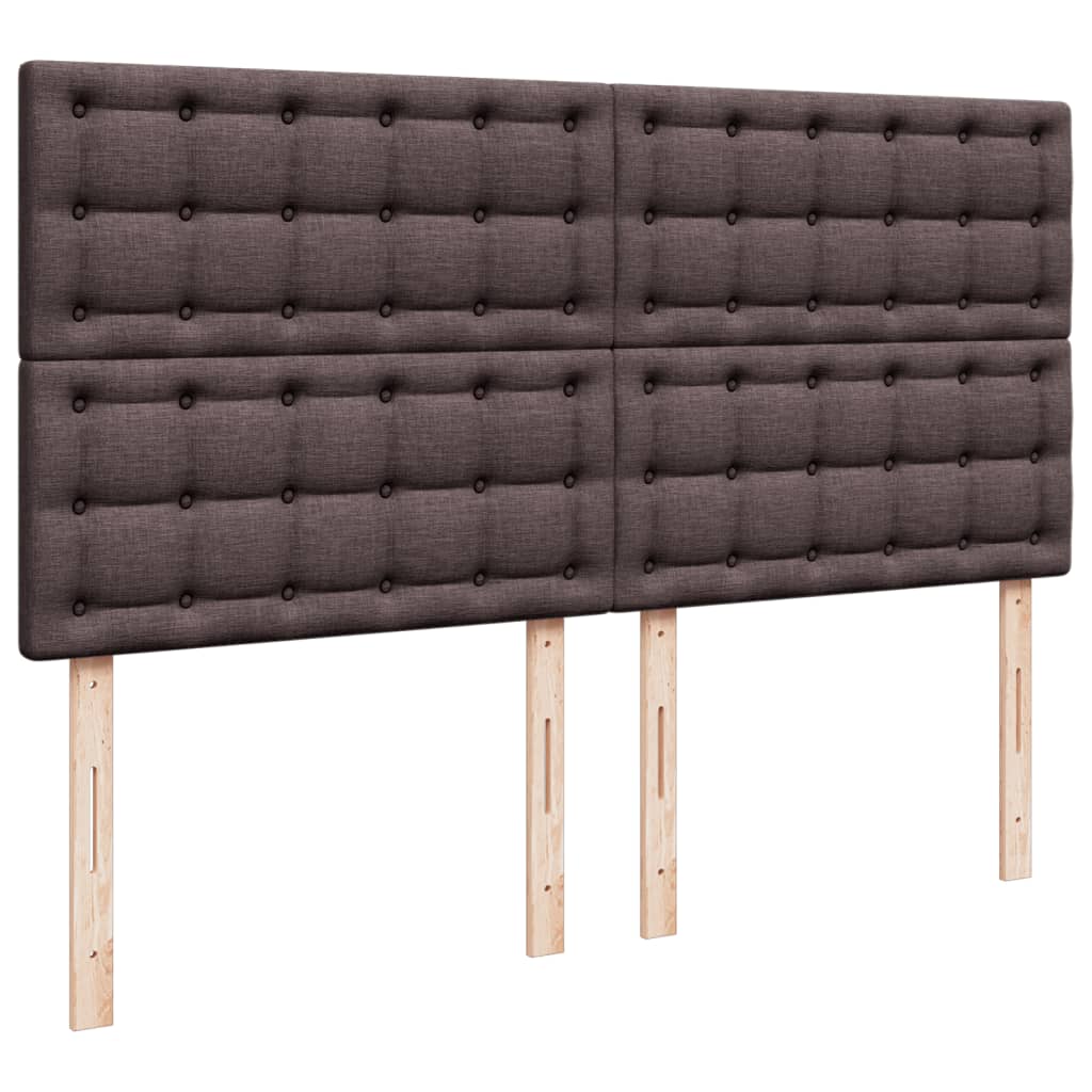 vidaXL Cama box spring con colchón tela marrón oscuro 180x200 cm