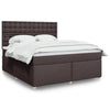 vidaXL Cama box spring con colchón tela marrón oscuro 180x200 cm