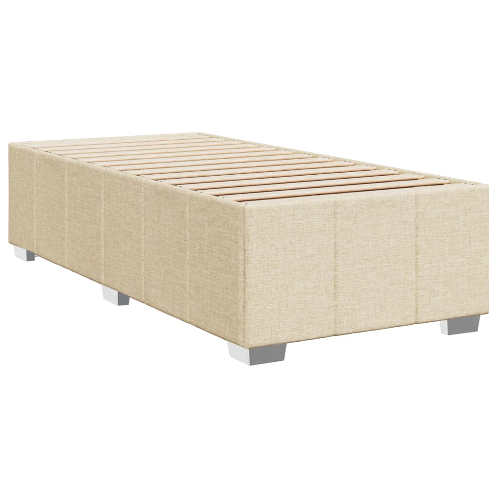 vidaXL Cama box spring con colchón tela color crema 90x200 cm