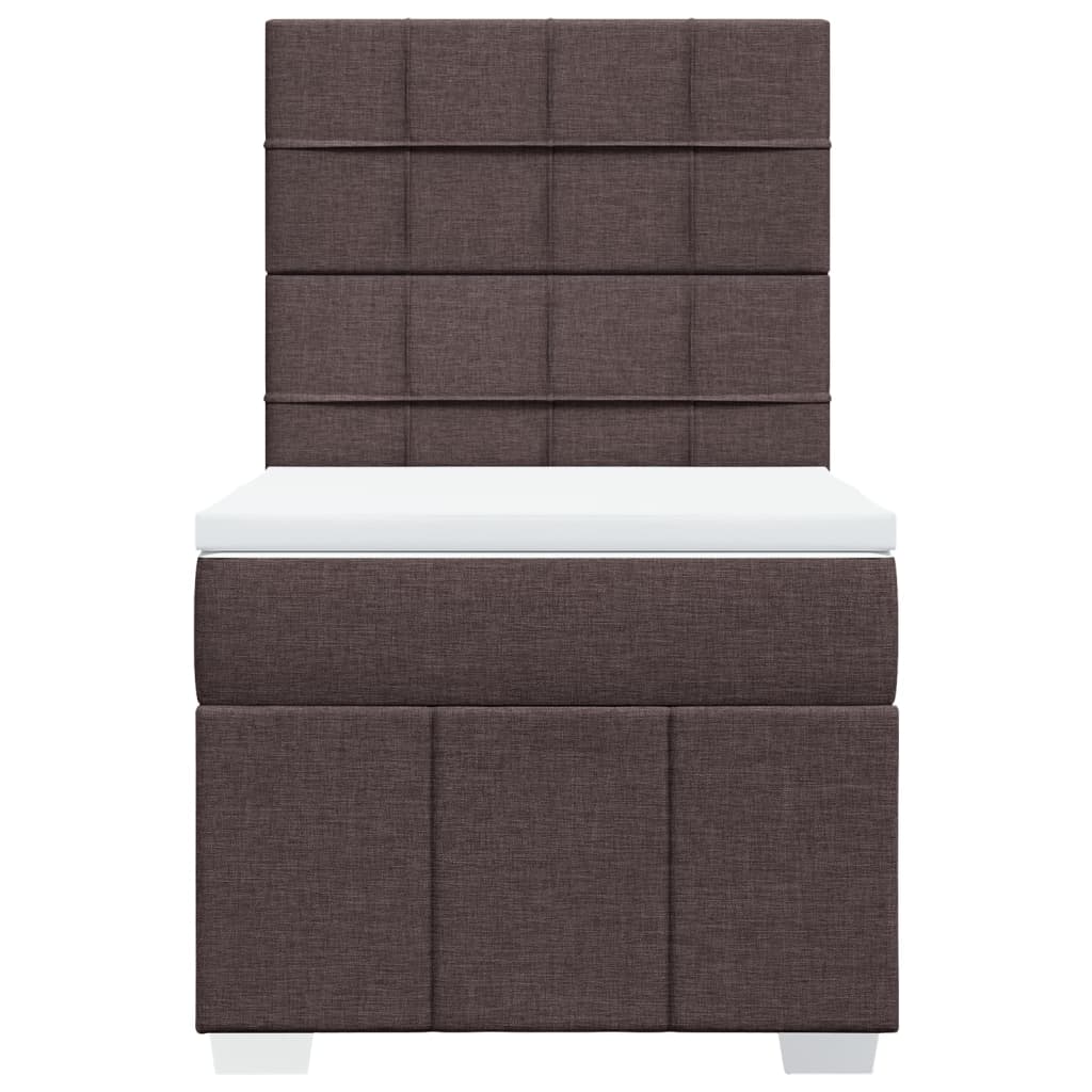 vidaXL Cama box spring con colchón tela marrón oscuro 90x200 cm