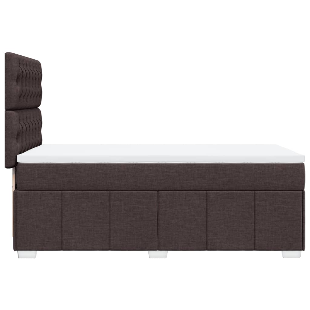 vidaXL Cama box spring con colchón tela marrón oscuro 90x200 cm