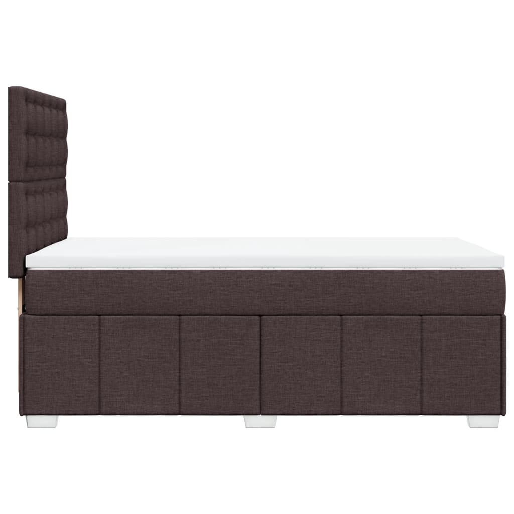 vidaXL Cama box spring con colchón tela marrón oscuro 90x200 cm