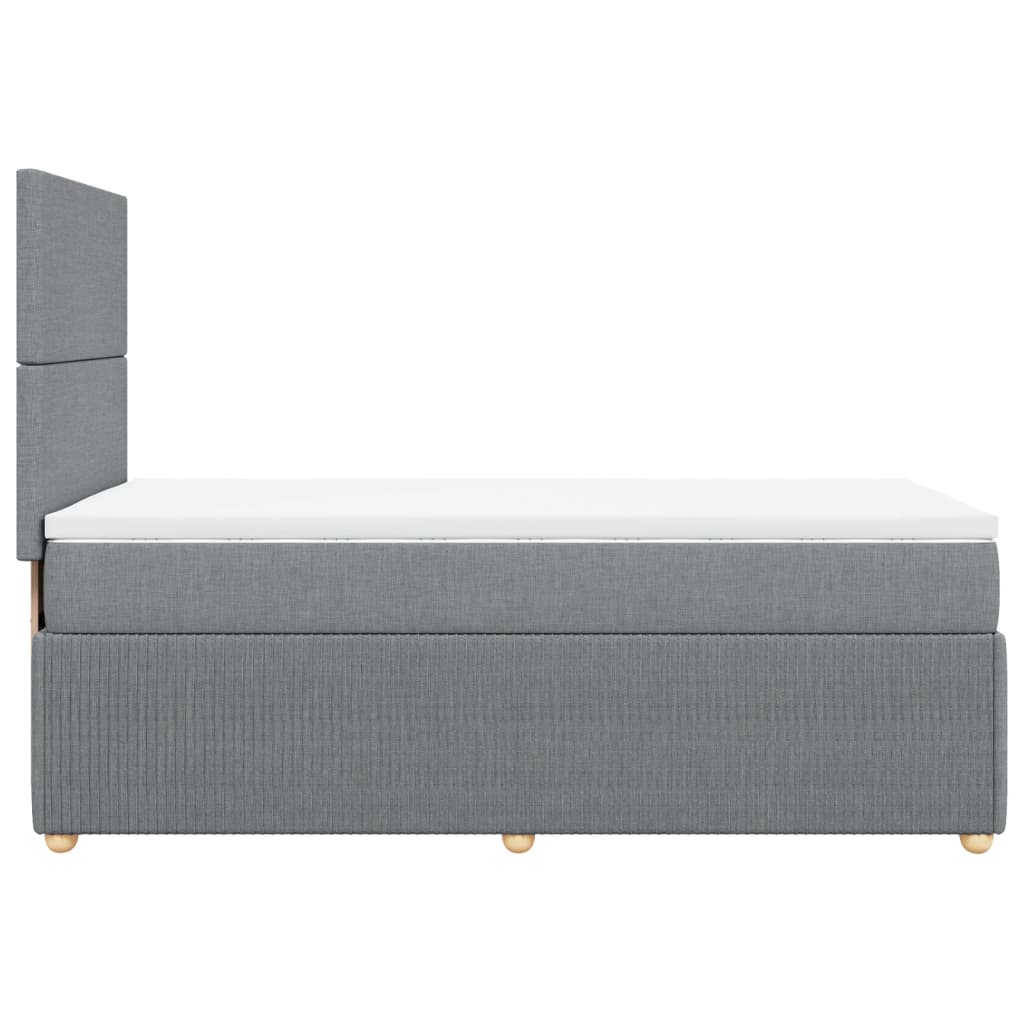 vidaXL Cama box spring con colchón tela gris claro 80x200 cm