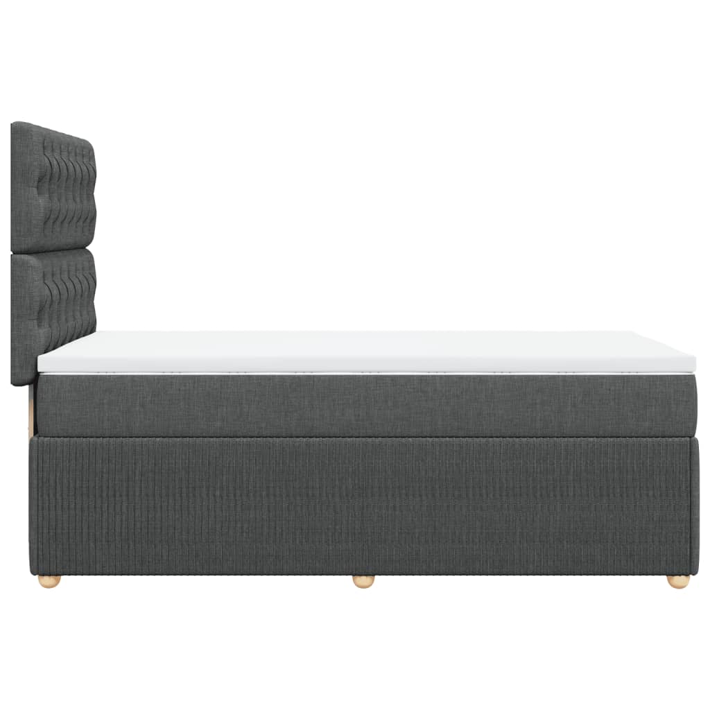 vidaXL Cama box spring con colchón tela gris oscuro 80x200 cm