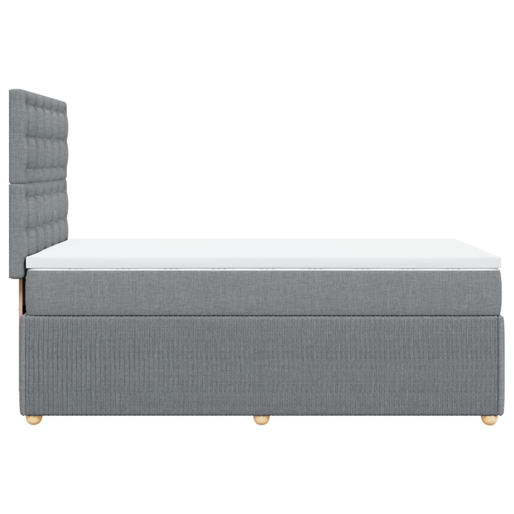 vidaXL Cama box spring con colchón tela gris claro 80x200 cm