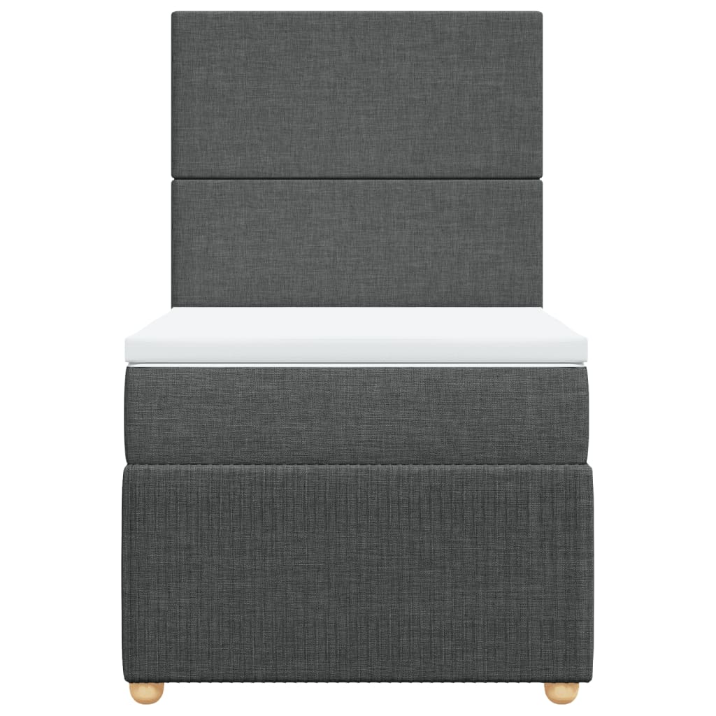 vidaXL Cama box spring con colchón tela gris oscuro 90x190 cm