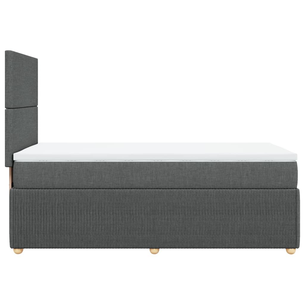 vidaXL Cama box spring con colchón tela gris oscuro 90x190 cm