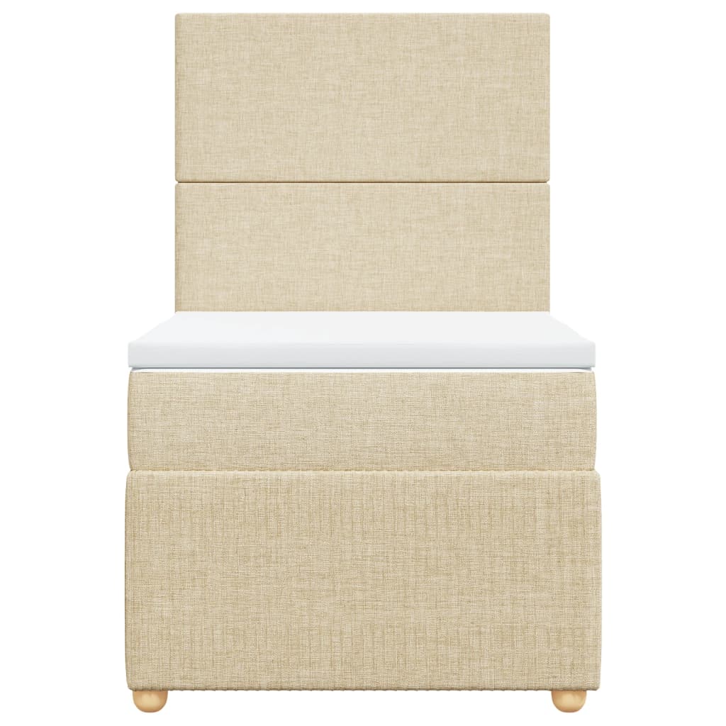 vidaXL Cama box spring con colchón tela color crema 90x190 cm