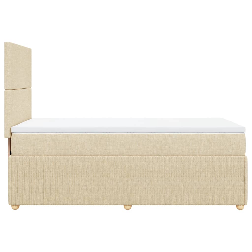 vidaXL Cama box spring con colchón tela color crema 90x190 cm