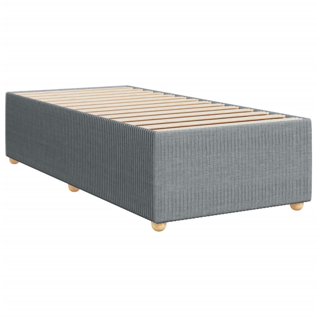 vidaXL Cama box spring con colchón tela gris claro 90x200 cm