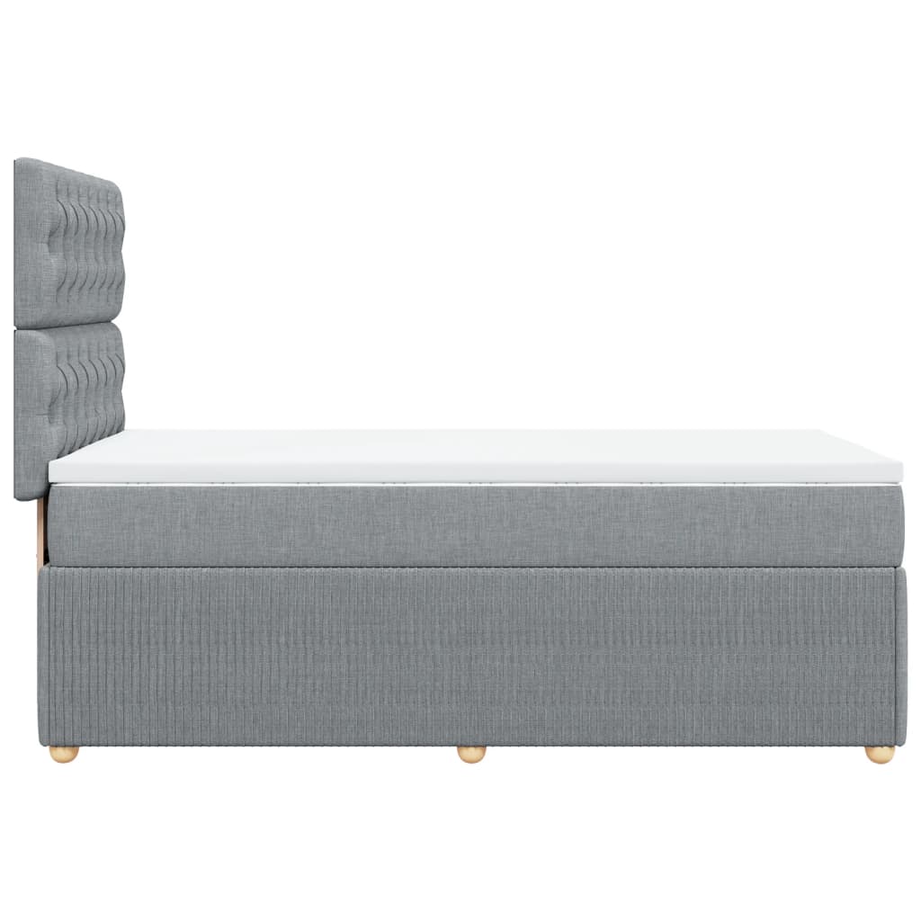 vidaXL Cama box spring con colchón tela gris claro 90x200 cm