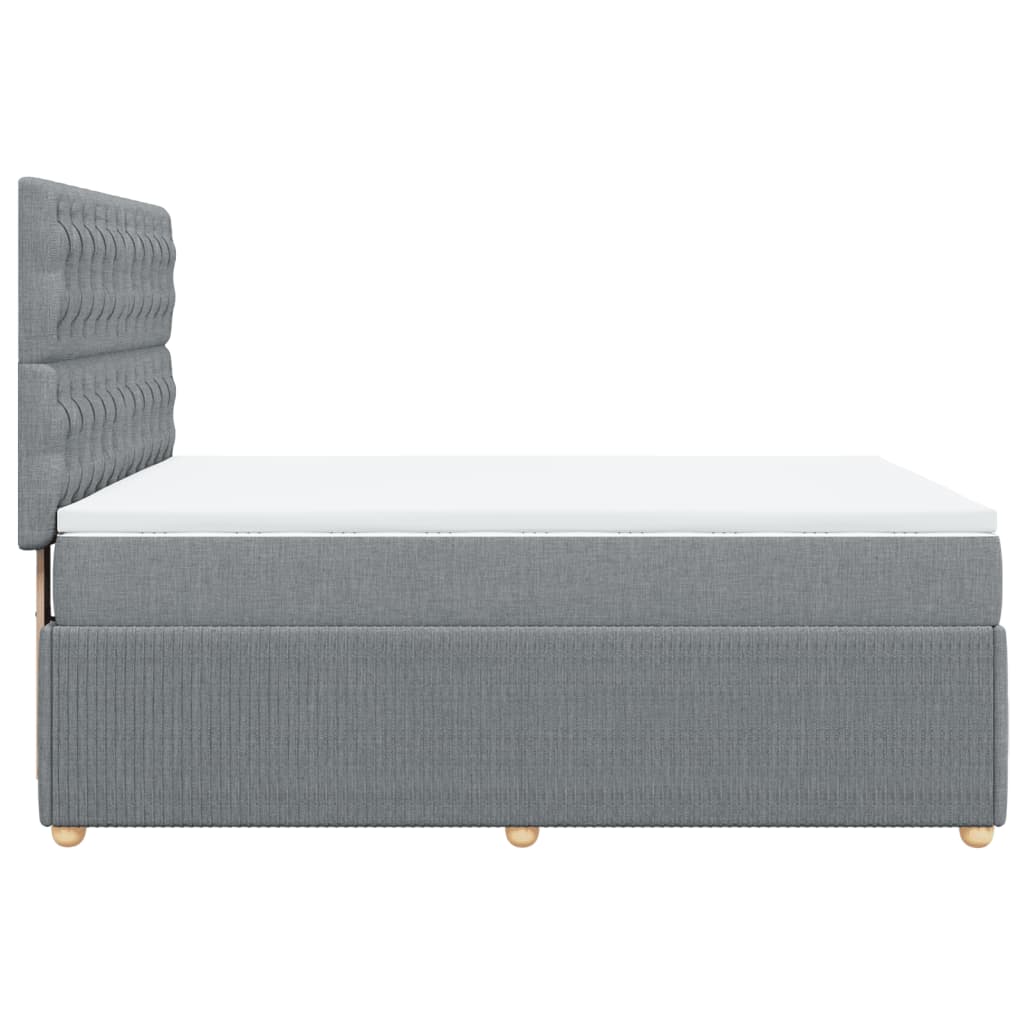 vidaXL Cama box spring con colchón tela gris claro 140x190 cm