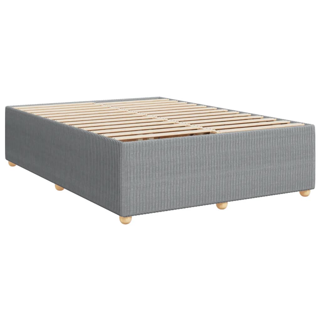 vidaXL Cama box spring con colchón tela gris claro 140x190 cm