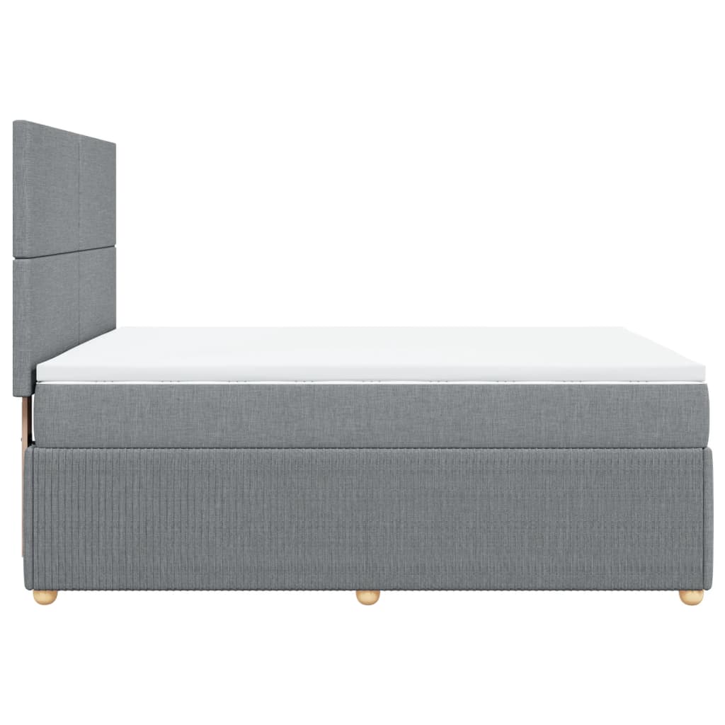 vidaXL Cama box spring con colchón tela gris claro 140x200 cm