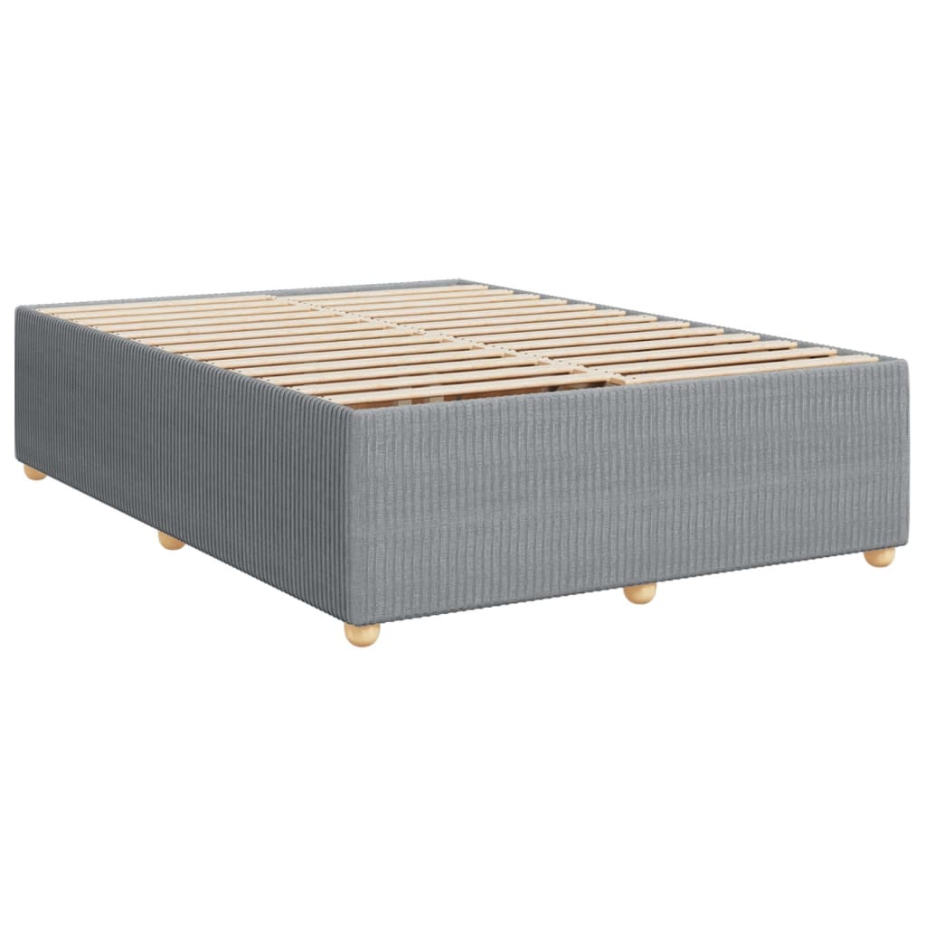 vidaXL Cama box spring con colchón tela gris claro 140x200 cm