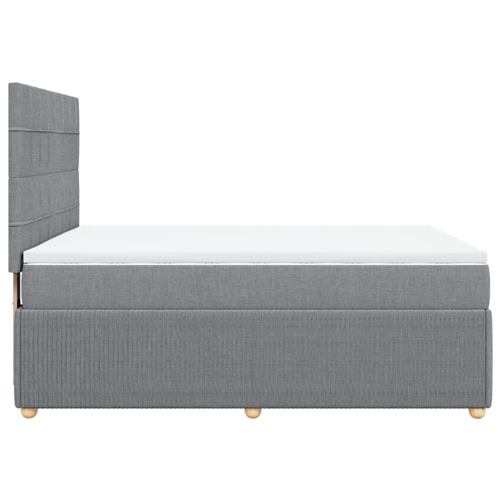 vidaXL Cama box spring con colchón tela gris claro 140x200 cm