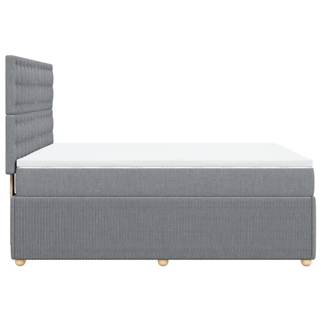 vidaXL Cama box spring con colchón tela gris claro 140x200 cm