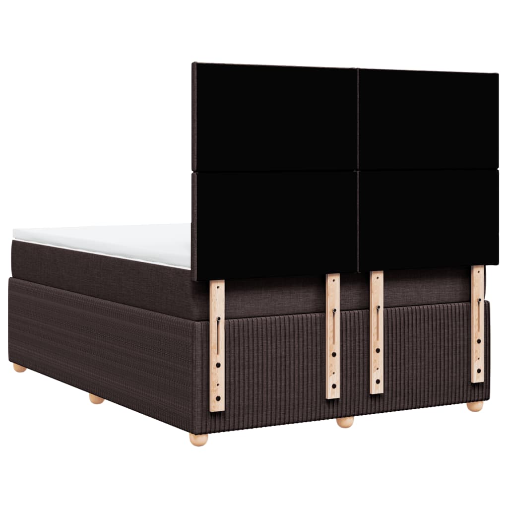 vidaXL Cama box spring con colchón tela marrón oscuro 160x200 cm