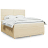 vidaXL Cama box spring con colchón tela color crema 180x200 cm