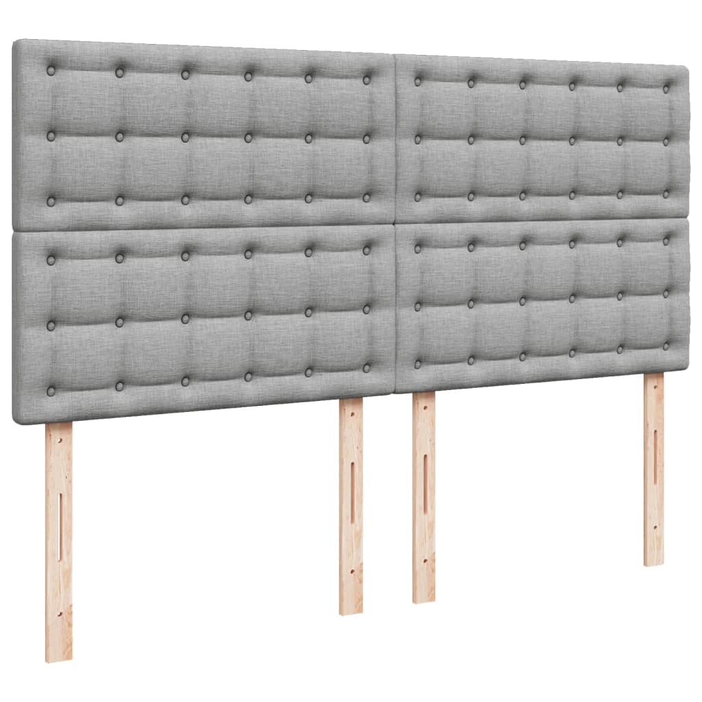 vidaXL Cama box spring con colchón tela gris claro 180x200 cm