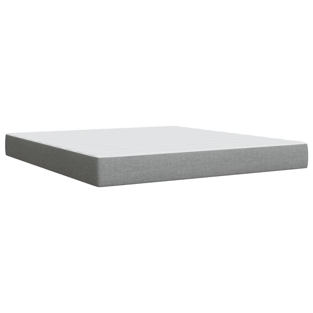 vidaXL Cama box spring con colchón tela gris claro 180x200 cm