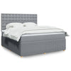 vidaXL Cama box spring con colchón tela gris claro 180x200 cm