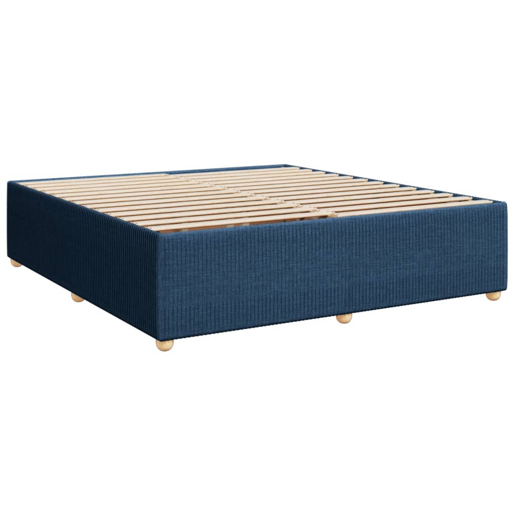 vidaXL Cama box spring con colchón tela azul 200x200 cm