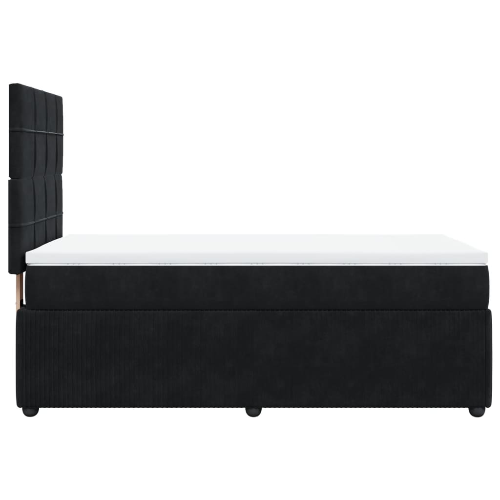 vidaXL Cama box spring con colchón terciopelo negro 80x200 cm